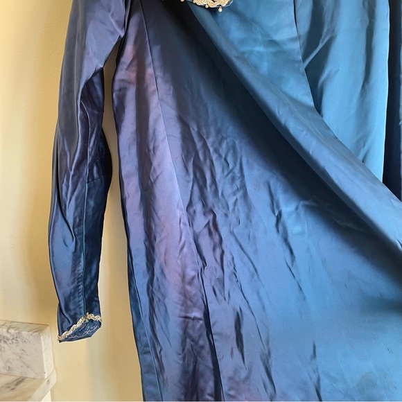 Vintage Handmade Embellished Cloak Coat Royal Blue - Picture 6 of 16